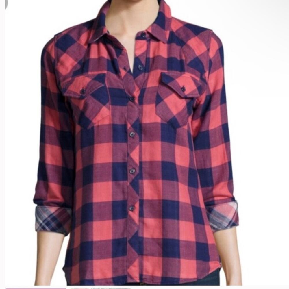 Rails Kendra Check Plaid Button Up Shirt In Red A… - image 2
